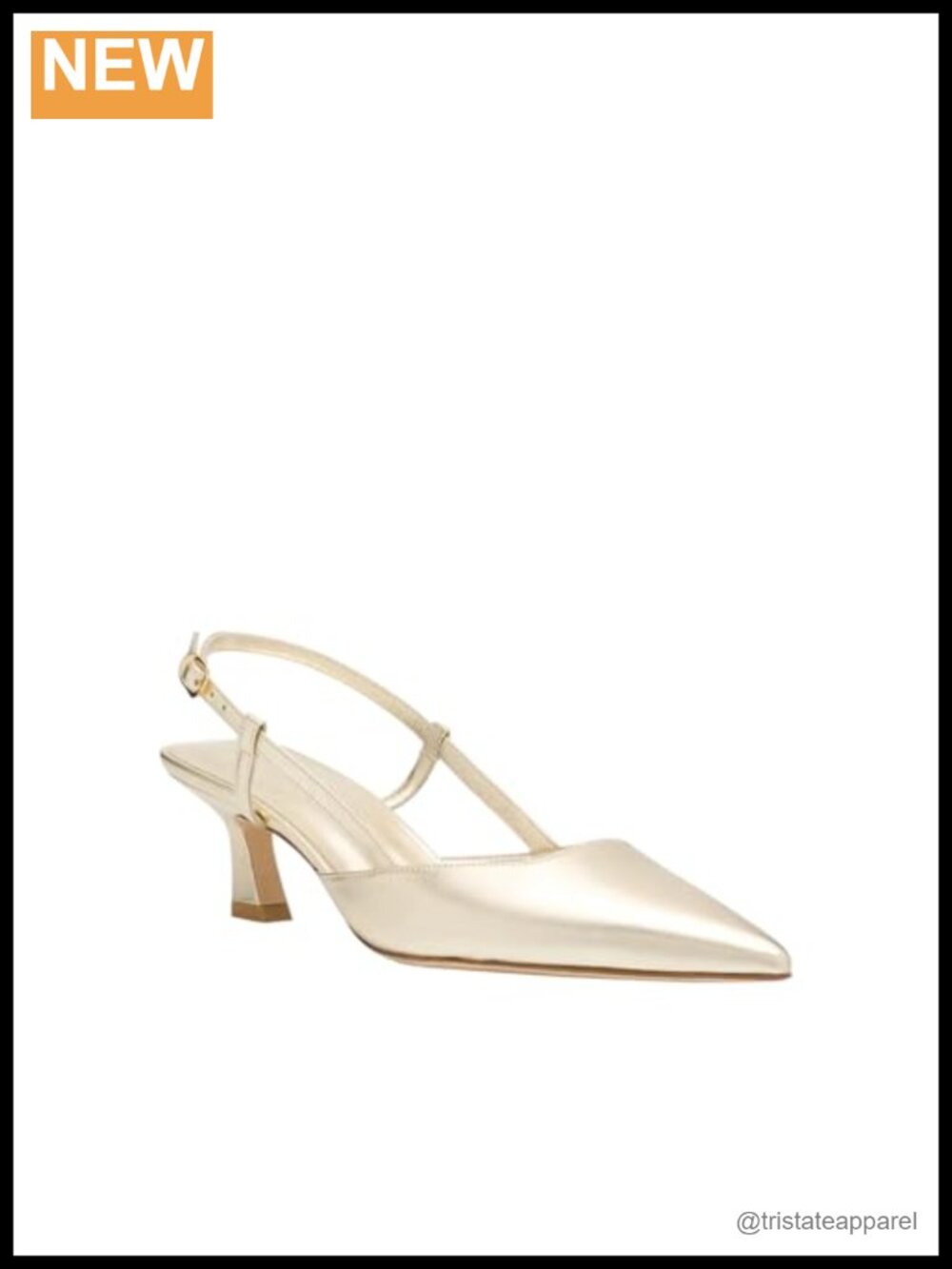 Slingback Pumps Kitten Heels Pointed Toe Strap Buckle Dress Shoes